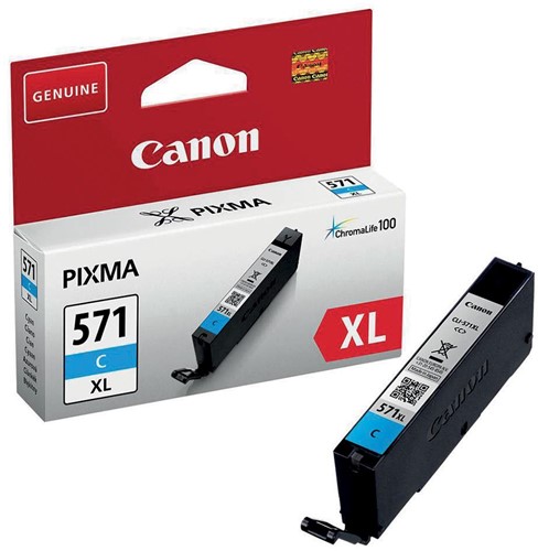 Canon inktcartridge CLI-571XL, 375 foto's, OEM 0332C001, cyaan