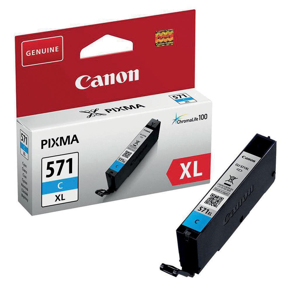 Canon inktcartridge CLI-571XL, 375 foto&apos;s, OEM 0332C001, cyaan afbeelding