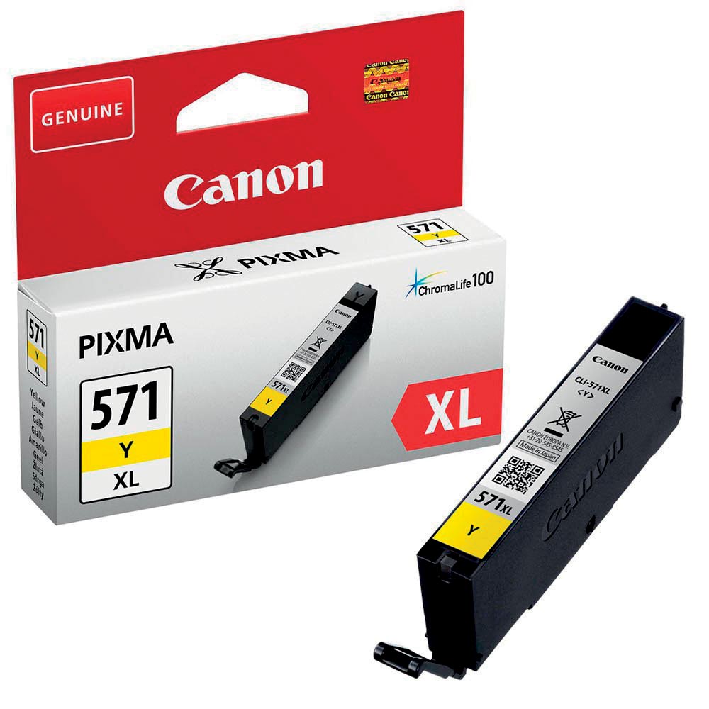 Canon inktcartridge CLI-571XL, 375 foto&apos;s, OEM 0334C001, geel afbeelding