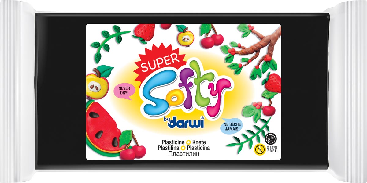 Darwi boetseerpasta Super Softy 350 g, zwart Darwi boetseerpasta Super Softy 350 g, zwart