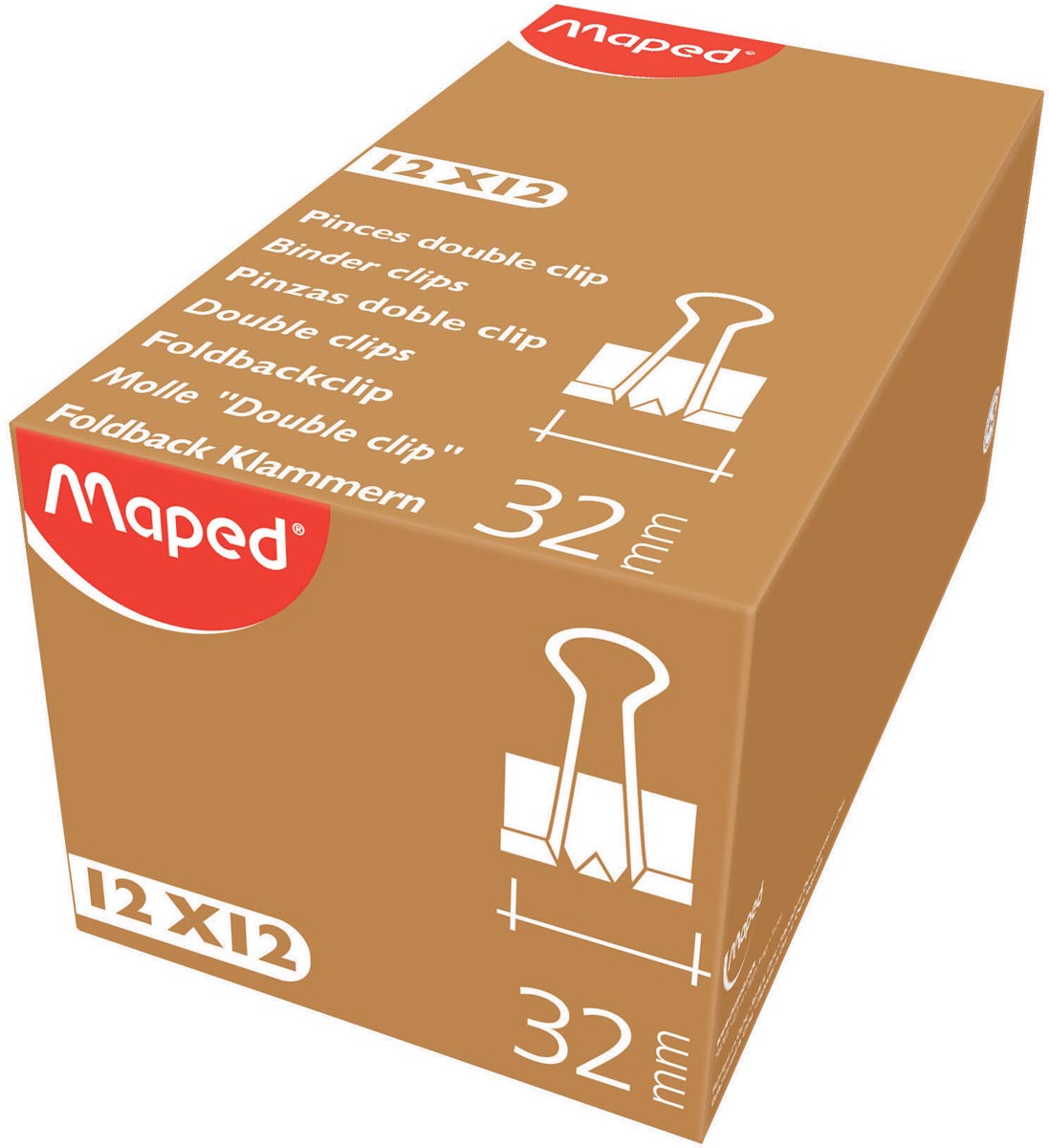 Maped foldbackclip 32 mm, zwart, doos van 12 stuks afbeelding