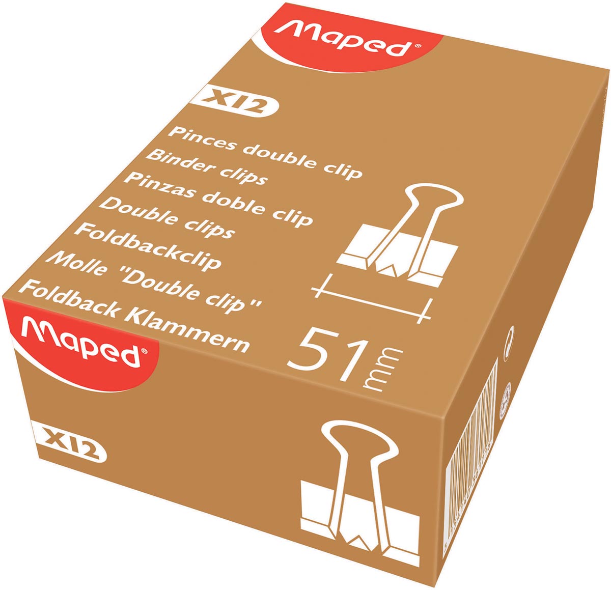 Maped foldbackclip 51 mm, zwart, doos van 12 stuks afbeelding