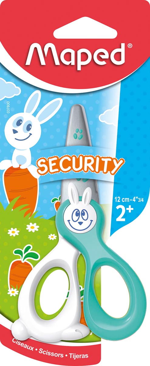 Maped kinderschaar Kidicut, ft 12 cm, RVS, geassorteerde kleuren, blister van 1 stuk