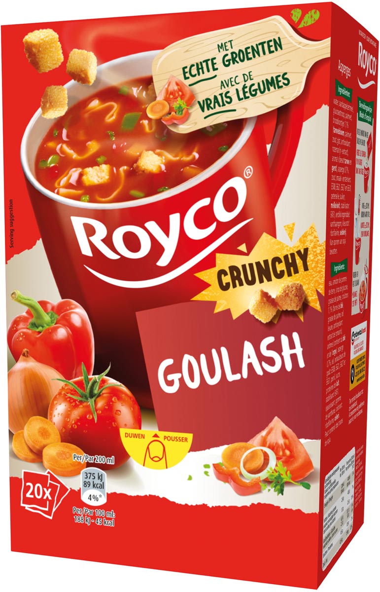 Royco Minute Soup Goulash met rund, pak van 20 zakjes