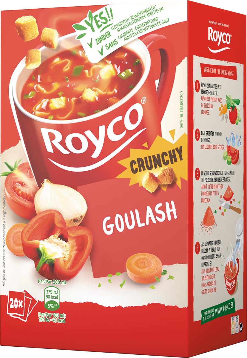 Royco Minute Soup goulash met rund, pak van 20 zakjes afbeelding