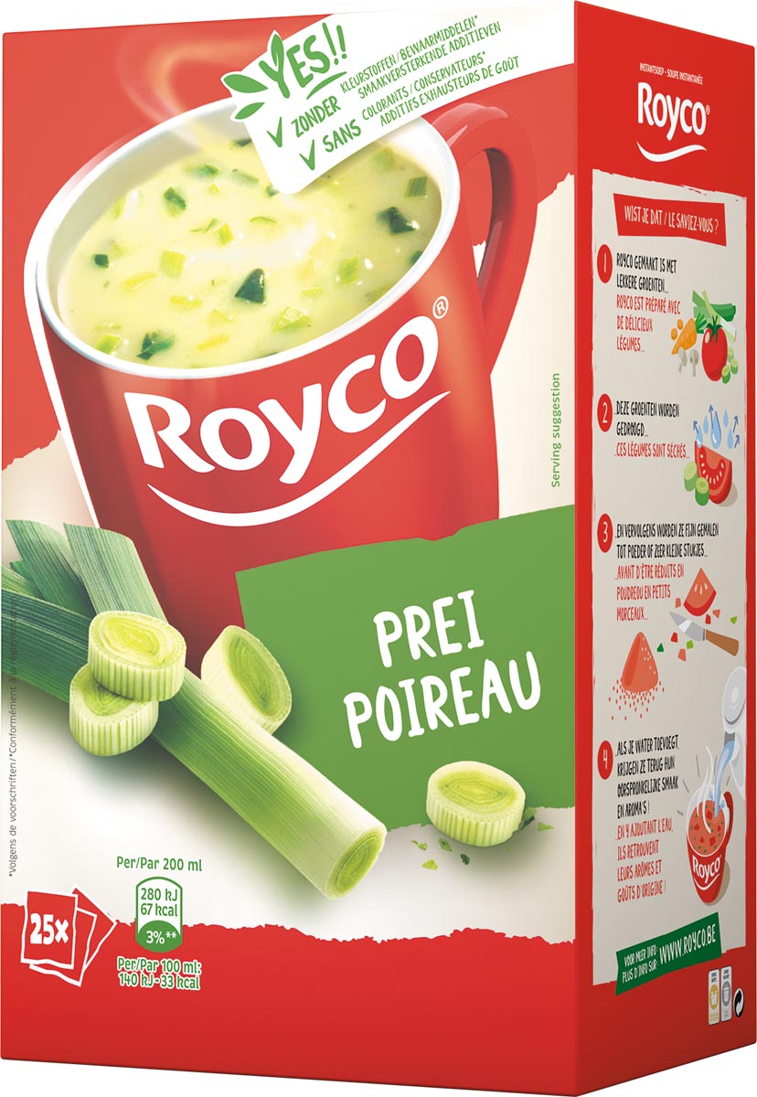 Royco Minute Soup classic prei, pak van 25 zakjes afbeelding