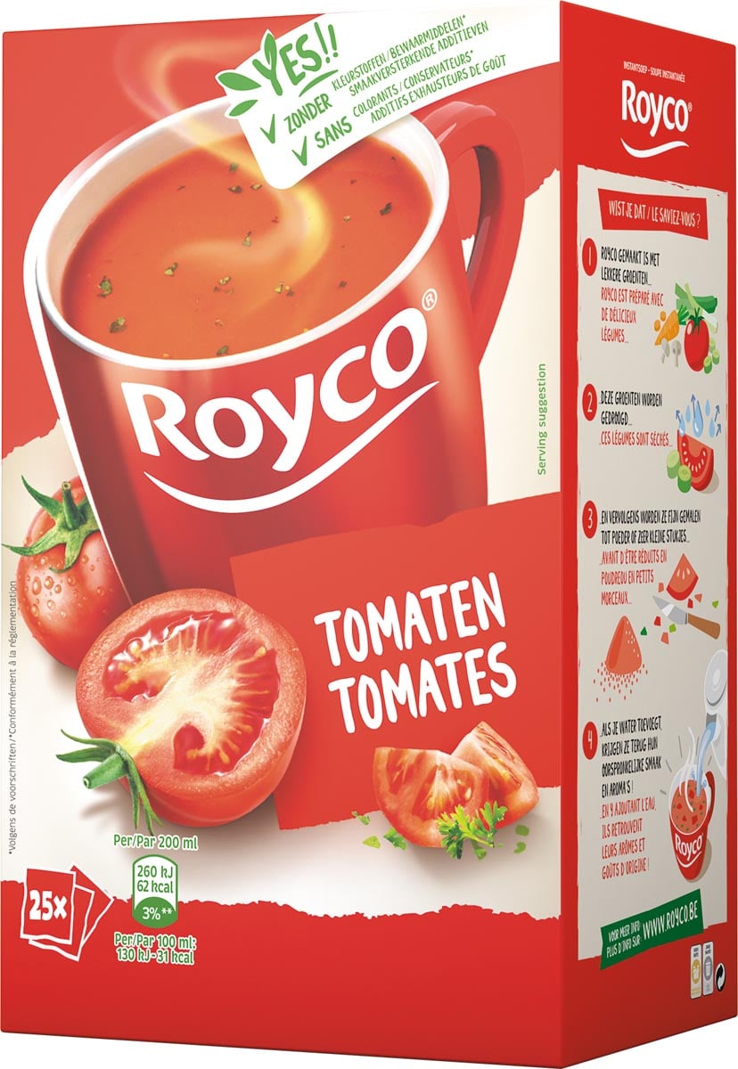 Royco Minute Soup classic tomaat, pak van 25 zakjes afbeelding