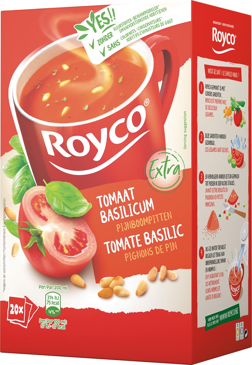 Royco Minute Soup tomaat basilicum, pak van 20 zakjes Royco Minute Soup tomaat basilicum, pak van 20 zakjes