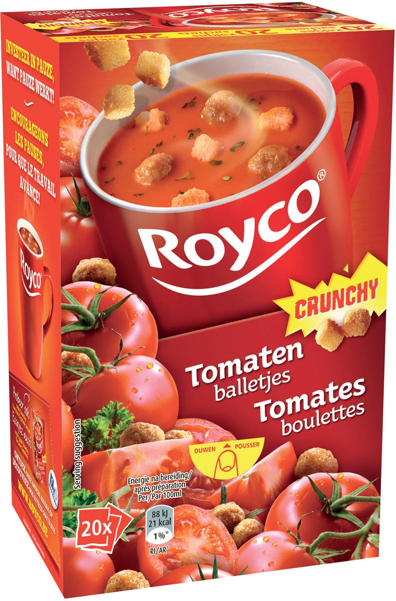 Royco Minute Soup Tomaat Met Balletjes Pak Van 20 Zakjes huismerk kopen in de aanbieding