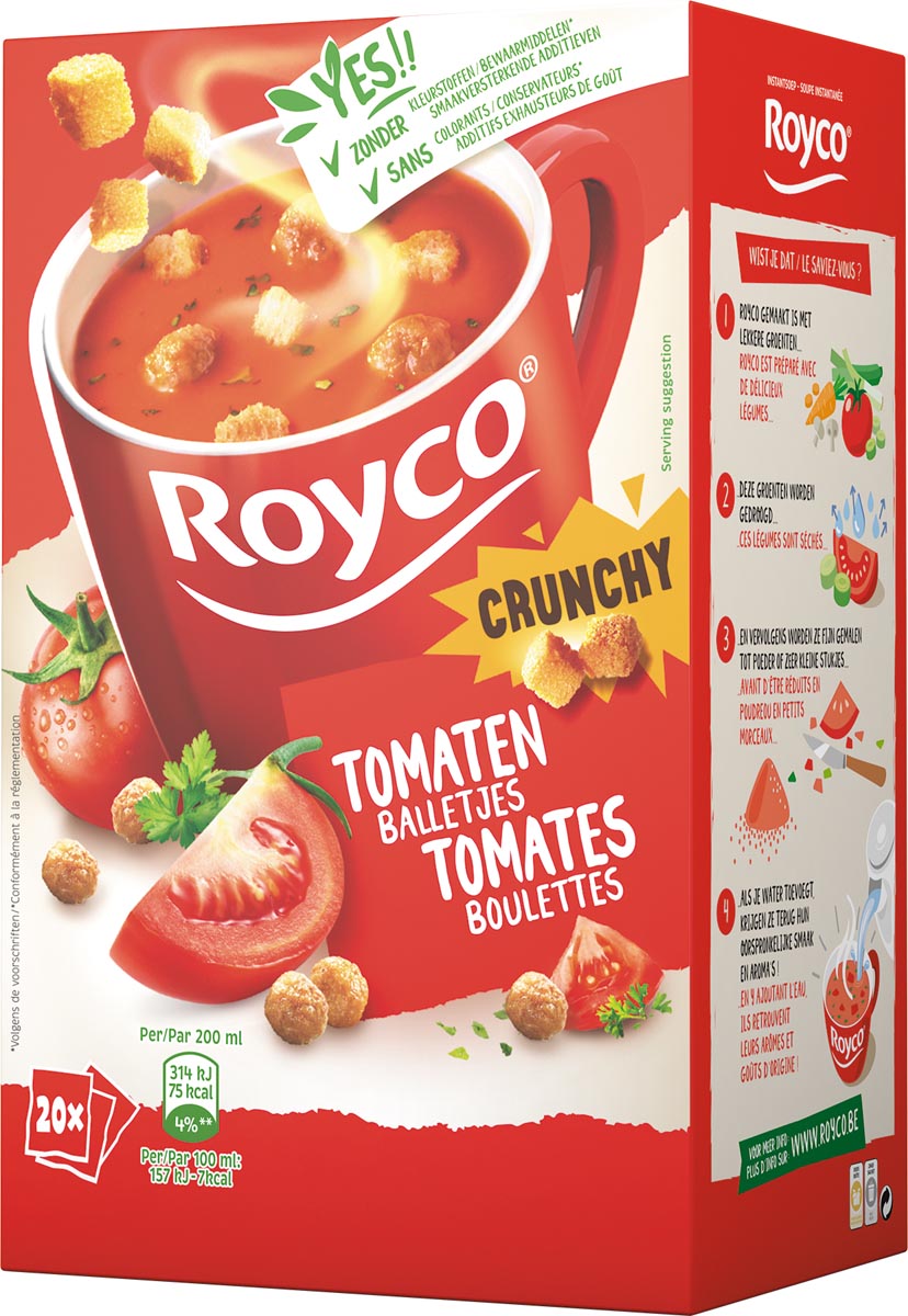 Royco Minute Soup tomaat met balletjes, pak van 20 zakjes afbeelding