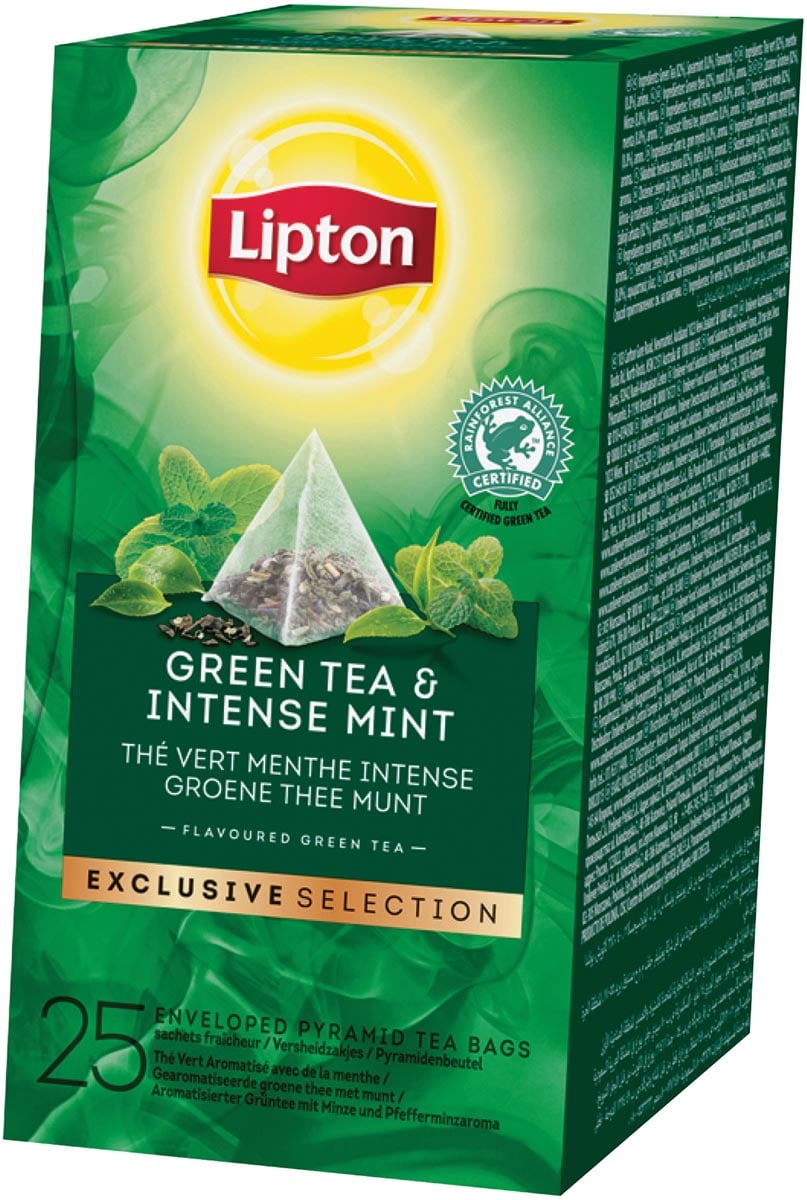 Lipton thee Exclusive Selection, Groene Thee Munt, doos van 25 zakjes