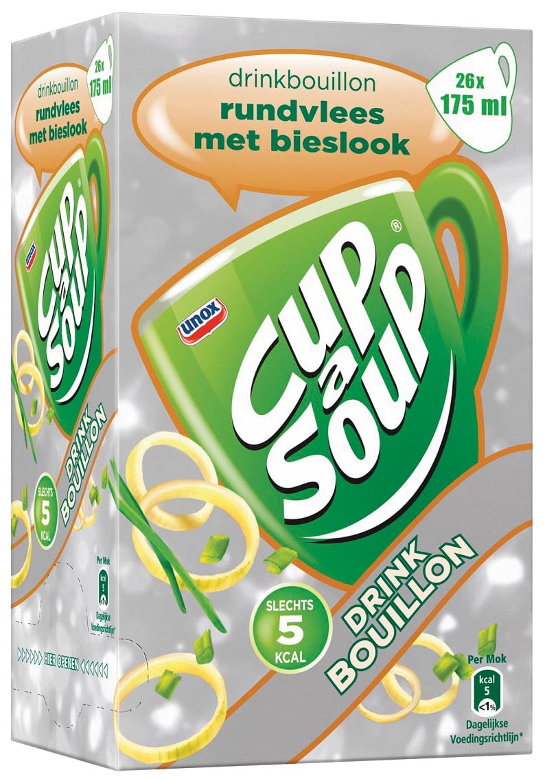 Cup-a-Soup drinkbouillon rundsvlees met bieslook, pak van 26 zakjes