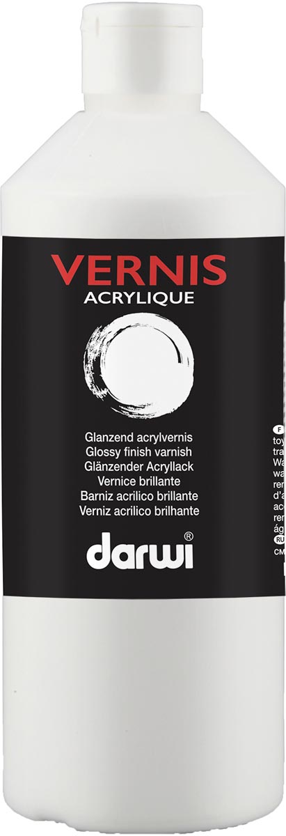 Darwi acrylvernis glanzend, flacon van 500 ml