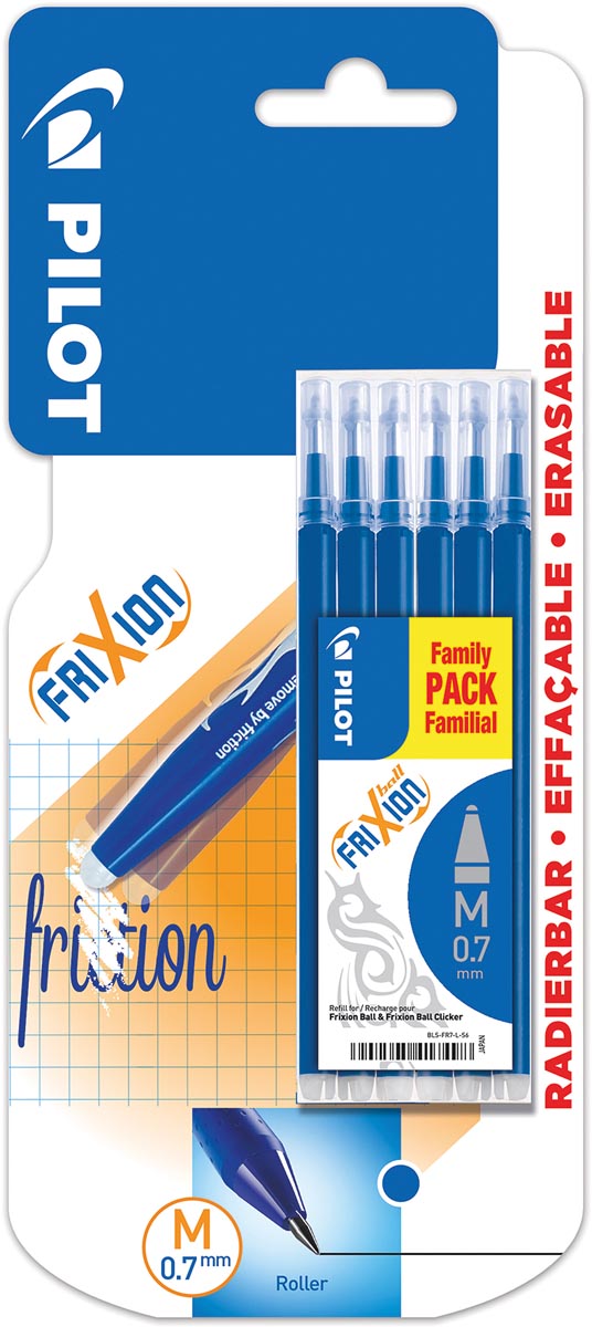 Pilot vulling Frixion Ball, blauw, blister van 6 stuks Pilot vulling Frixion Ball, blauw, blister van 6 stuks