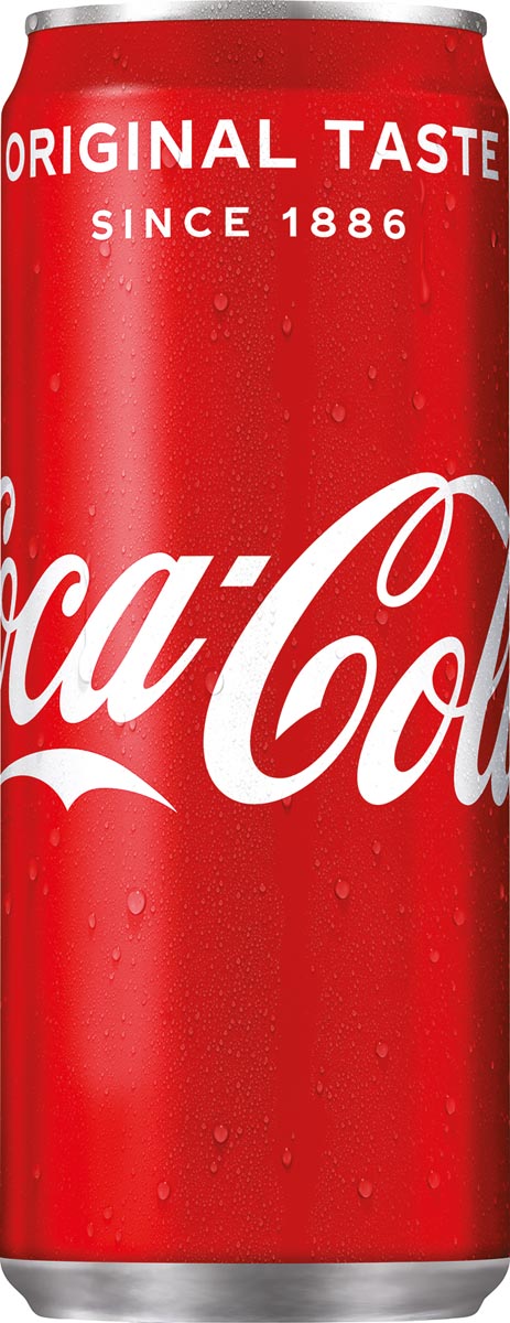 Coca-Cola frisdrank, sleek blik van 33 cl, pak van 24 stuks afbeelding