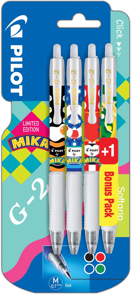 Pilot roller G-2 07 Mika, blister van 3+1 gratis in geassorteerde kleuren afbeelding