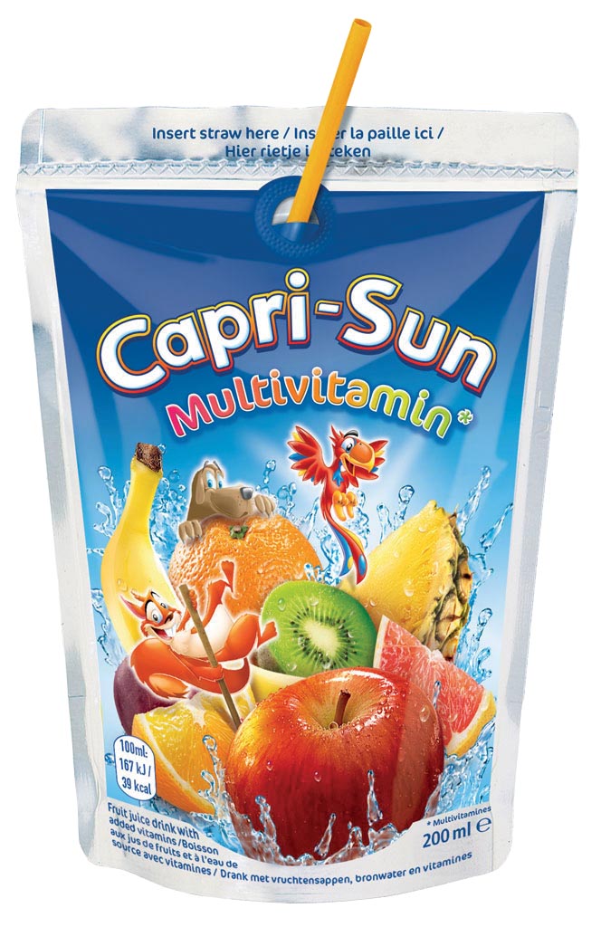 Capri-Sun vruchtenlimonade Multivitamin, zakje van 200 ml, pak van 10 stuks Capri-Sun vruchtenlimonade Multivitamin, zakje van 200 ml, pak van 10 stuks