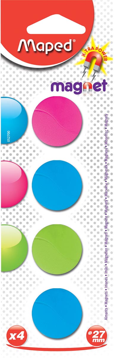 Maped magneten, 27 mm, geassorteerde kleuren, blister van 4 stuks afbeelding