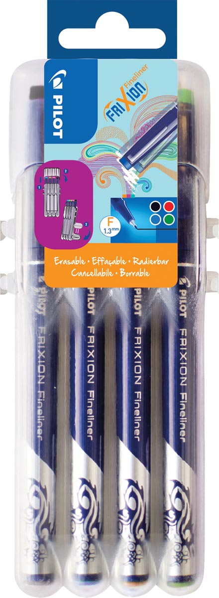 Pilot fineliner Frixion Basic, geassorteerde kleuren, set van 4 stuks afbeelding