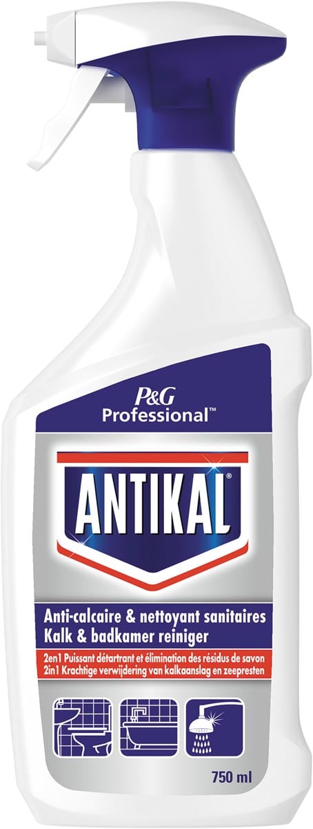 Antikal kalk en badkamerreiniger 2in1, spray van 750 ml
