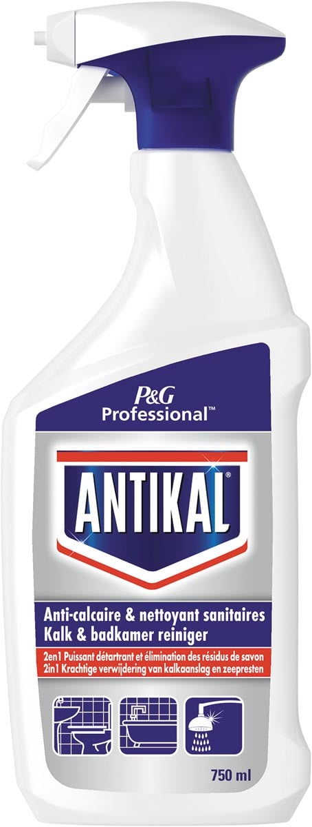 Afbeelding van Antikal kalk en badkamerreiniger 2in1, spray van 750 ml