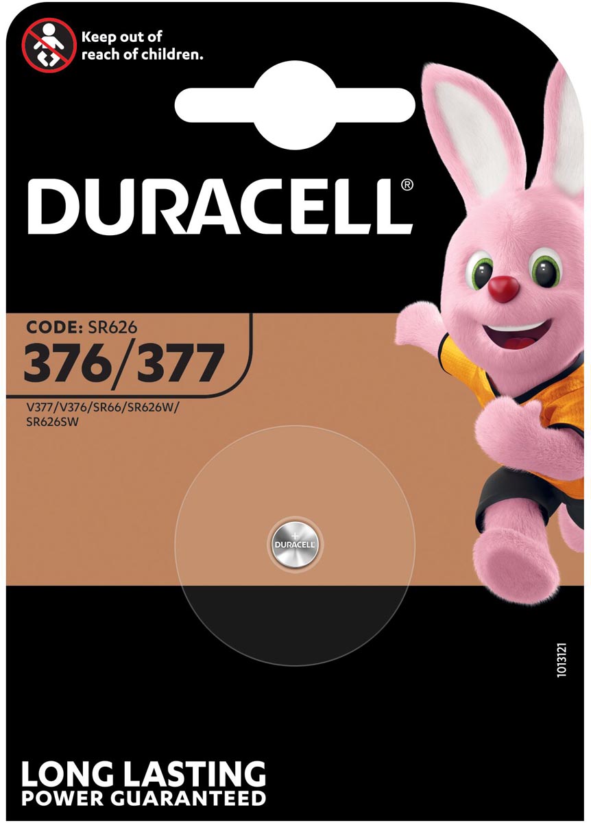 Duracell knoopcel Duralock 377, op blister afbeelding