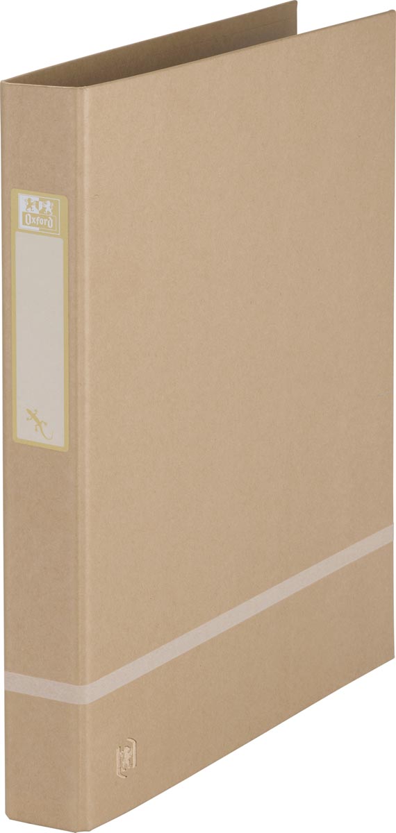 Oxford Touareg ringmap, uit karton, ft A4, 2 D-ringen, rug van 3,5 cm, naturel afbeelding