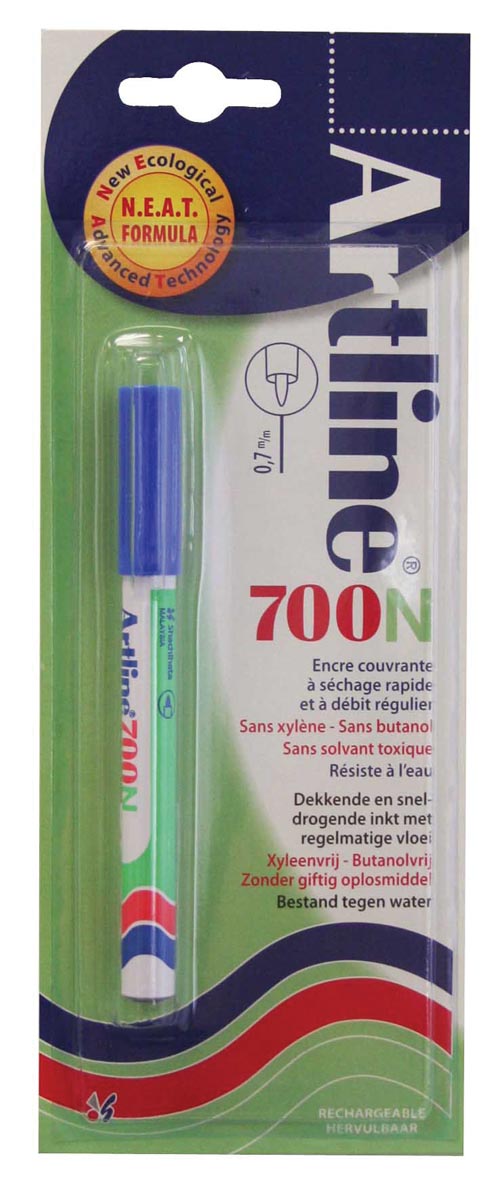 Permanent marker Artline 700N blauw, op blister afbeelding