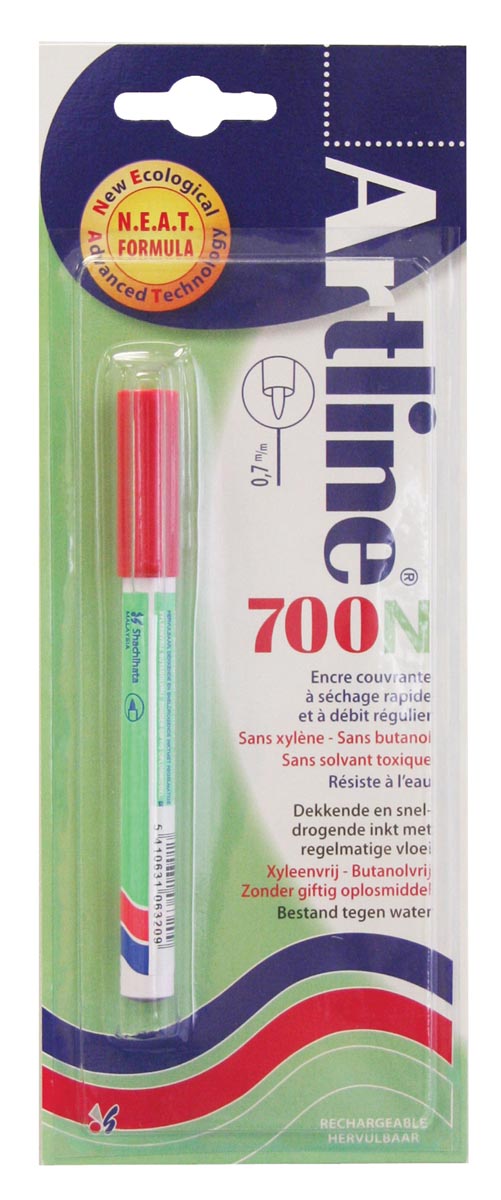 Permanent marker Artline 700N rood, op blister afbeelding