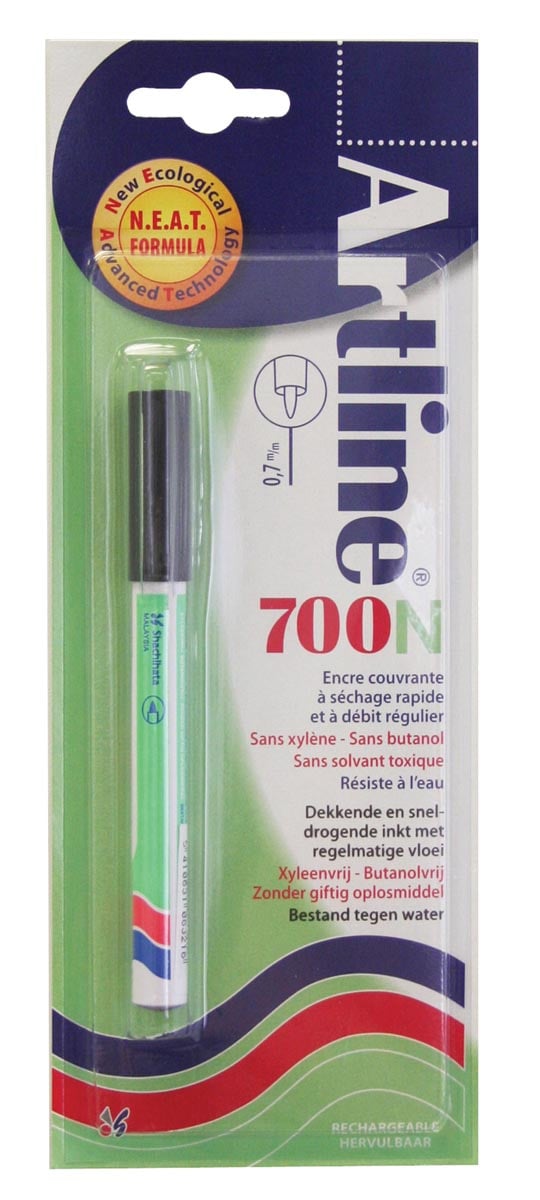 Permanent marker Artline 700N zwart, op blister afbeelding