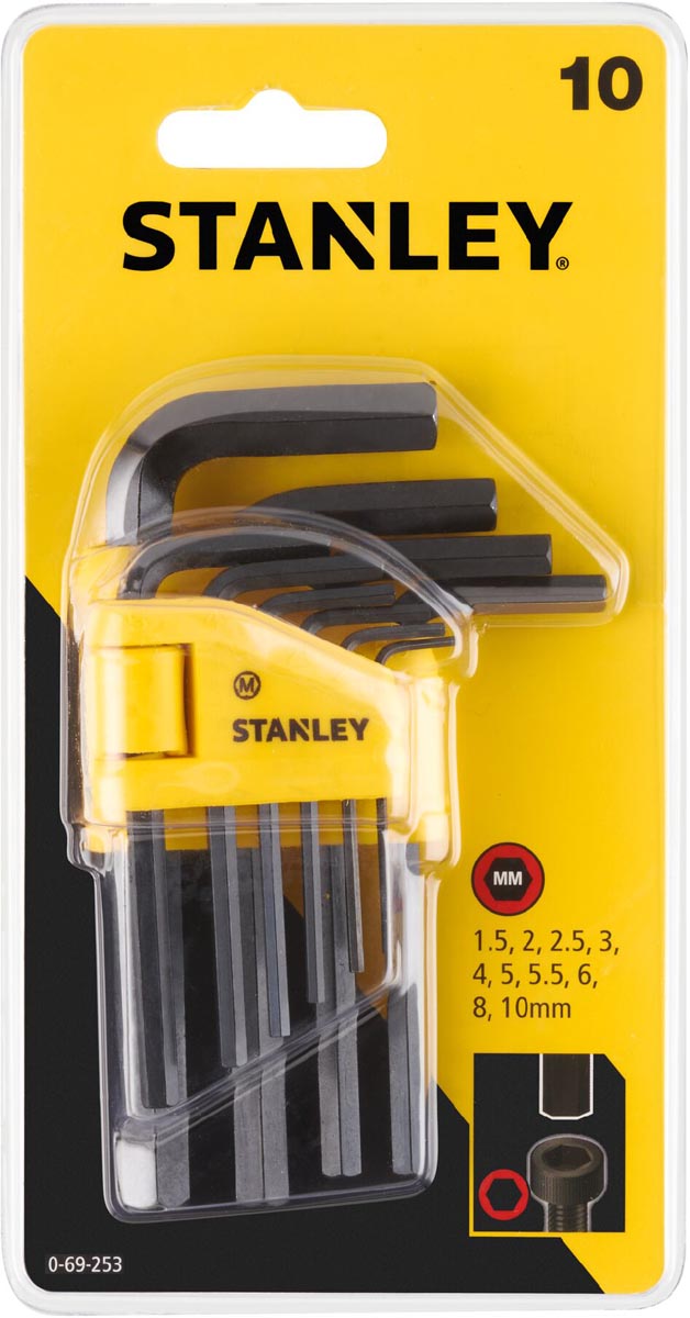 Stanley stiftsleutelset 1,5-10 mm, set van 10 stuks