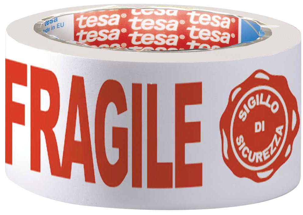 Tesa verpakkingsplakband: FRAGILE, ft 50 mm x 66 m afbeelding