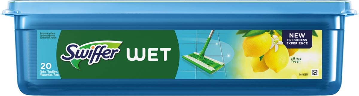 Swiffer navulling vochtige vloerdoekjes Citrus Fresh, pak van 20 stuks Swiffer navulling vochtige vloerdoekjes Citrus Fresh, pak van 20 stuks