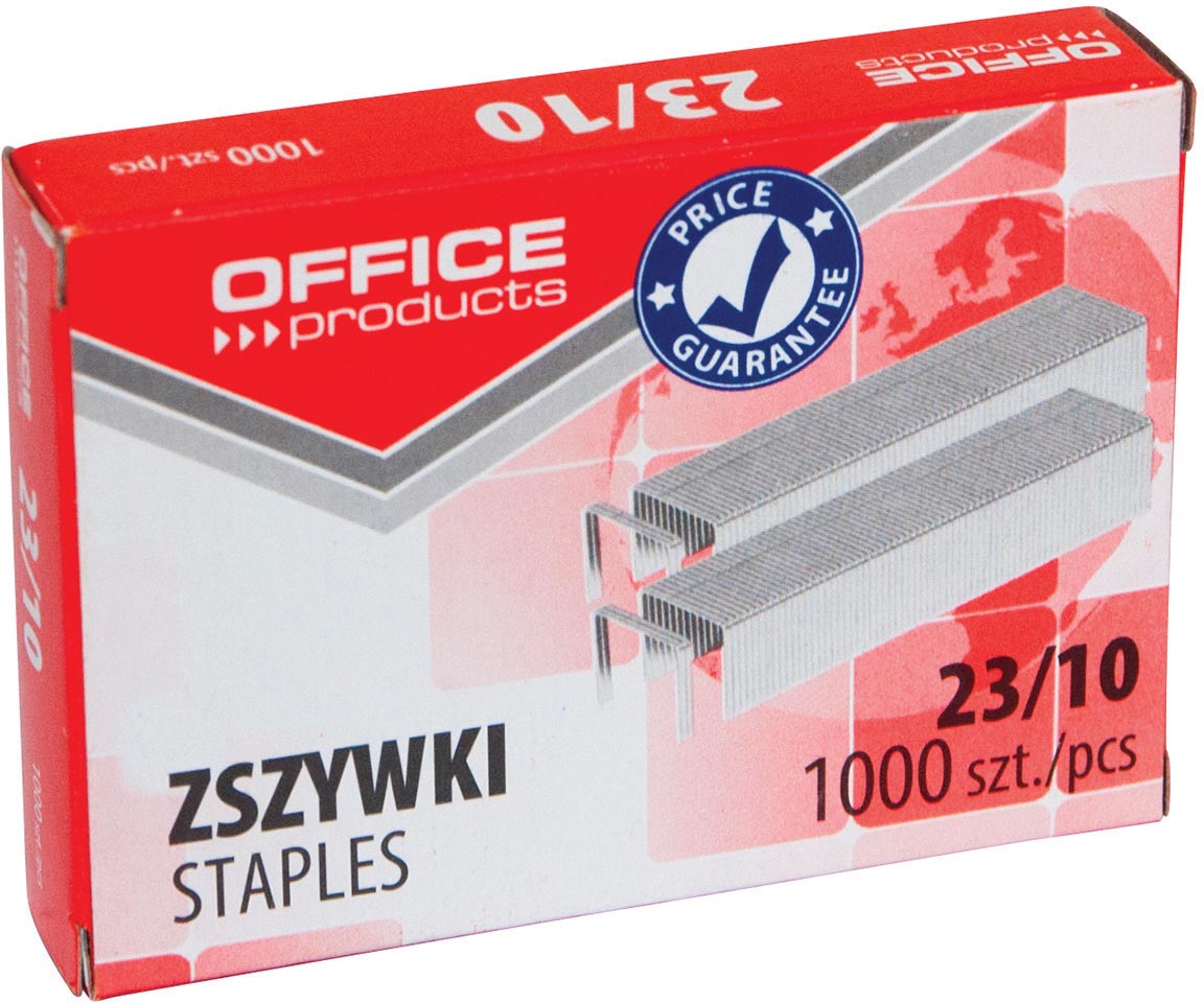 Office Products nietjes 23-10, metaal, doos van 1000 stuks