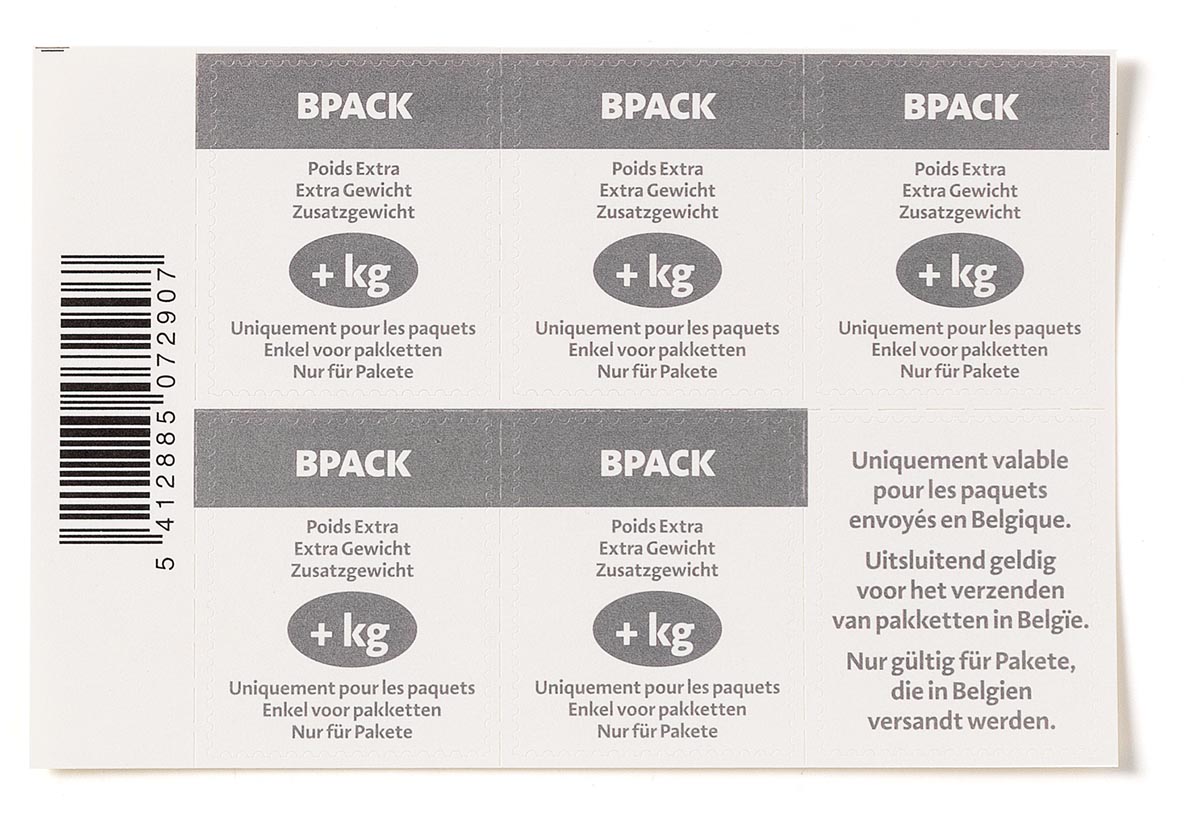 Bpost verzendetiketten Bpack extra gewicht, 5 stuks