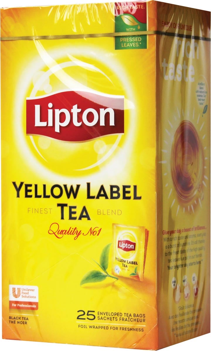 Lipton thee Feel Good Selection, Yellow label, doos van 25 zakjes afbeelding