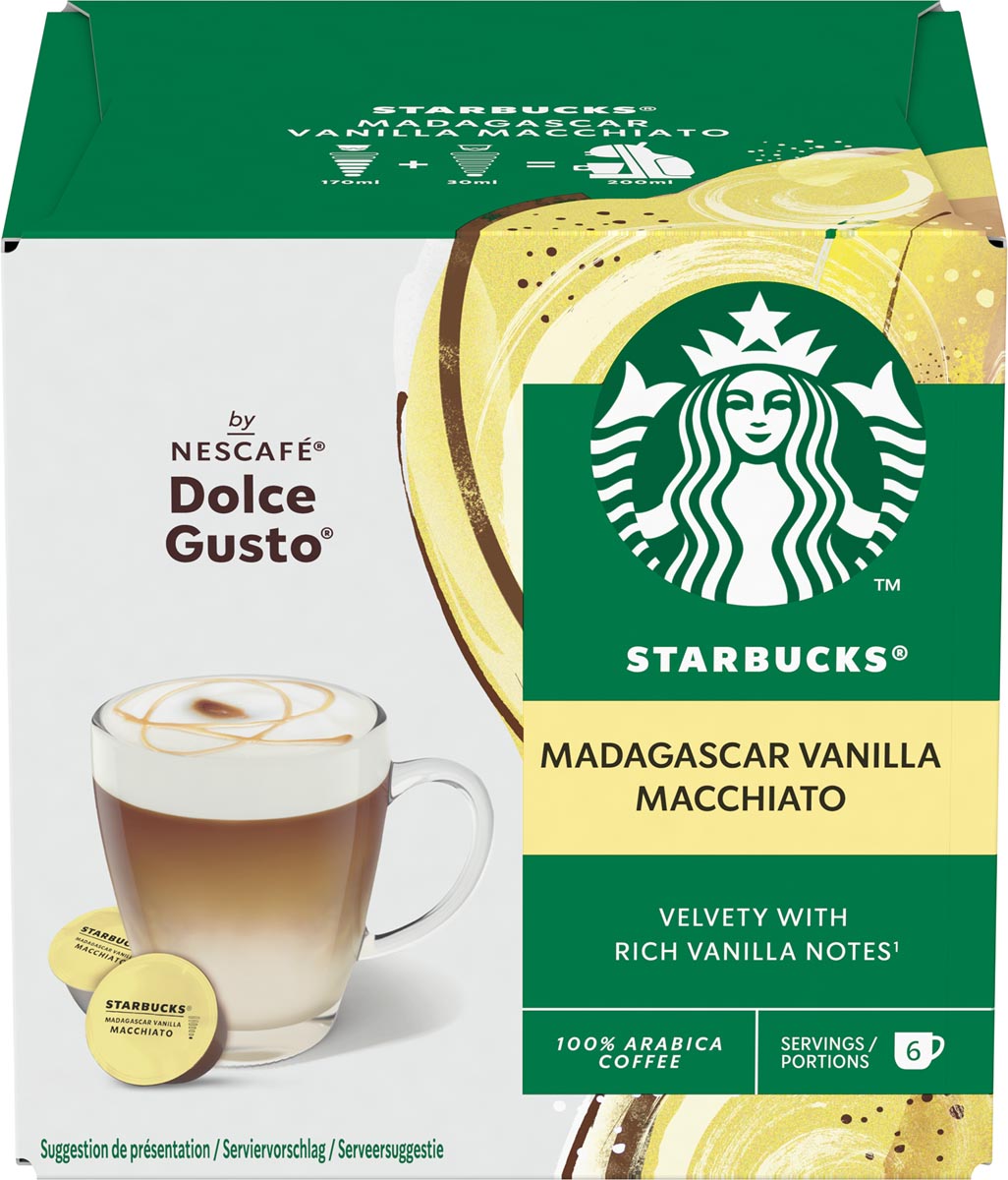 Nescafé Dolce Gusto koffiecapsules Starbucks, vanille machiatto, pak van 12 stuks afbeelding