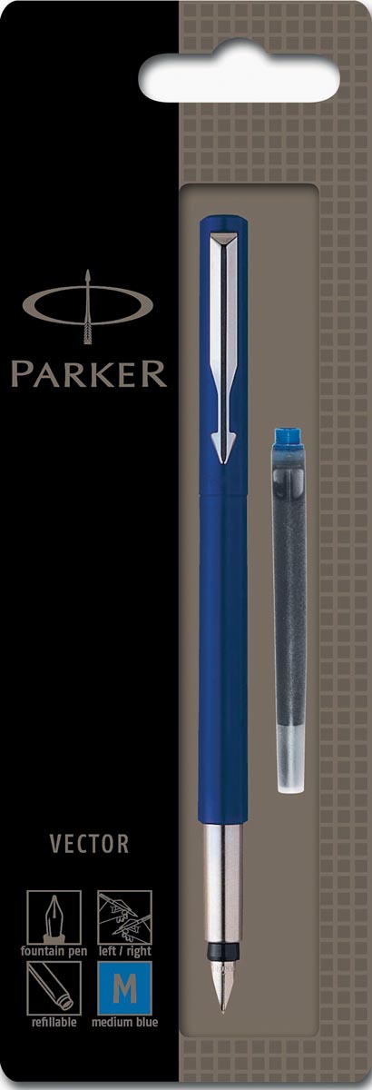 Parker Vector vulpen blauw, op blister Parker Vector vulpen blauw, op blister