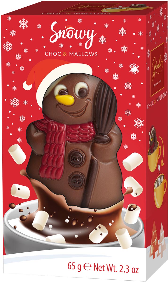 Hamlet chocolade sneeuwman om te smelten met mallows, doos van 65 g