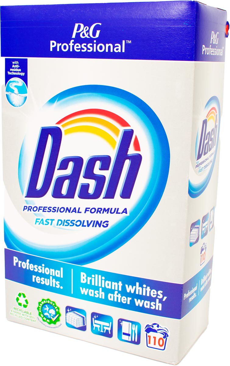 Dash waspoeder Pro Regular, voor witte was, 110 wasbeurten Dash waspoeder Pro Regular, voor witte was, 110 wasbeurten