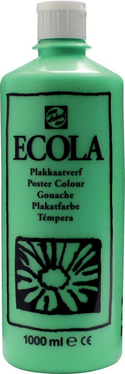 Talens Ecola plakkaatverf flacon van 1000 ml, lichtgroen Talens Ecola plakkaatverf flacon van 1000 ml, lichtgroen