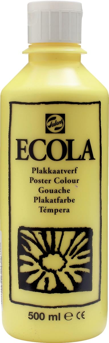 Talens Ecola plakkaatverf flacon van 500 ml, citroengeel