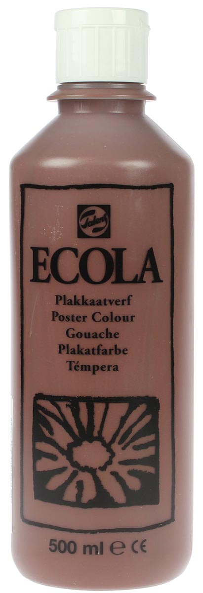 Talens Ecola plakkaatverf flacon van 500 ml, bruin Talens Ecola plakkaatverf flacon van 500 ml, bruin