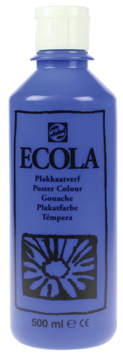 Talens Ecola plakkaatverf flacon van 500 ml, donkerblauw Talens Ecola plakkaatverf flacon van 500 ml, donkerblauw