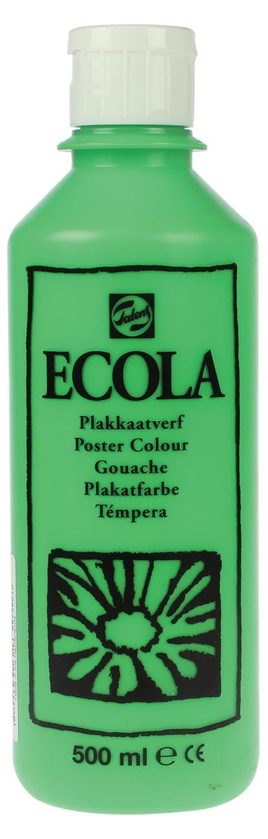 Talens Ecola plakkaatverf flacon van 500 ml, lichtgroen Talens Ecola plakkaatverf flacon van 500 ml, lichtgroen