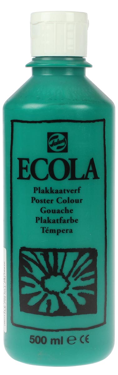 Talens Ecola plakkaatverf flacon van 500 ml, donkergroen Talens Ecola plakkaatverf flacon van 500 ml, donkergroen