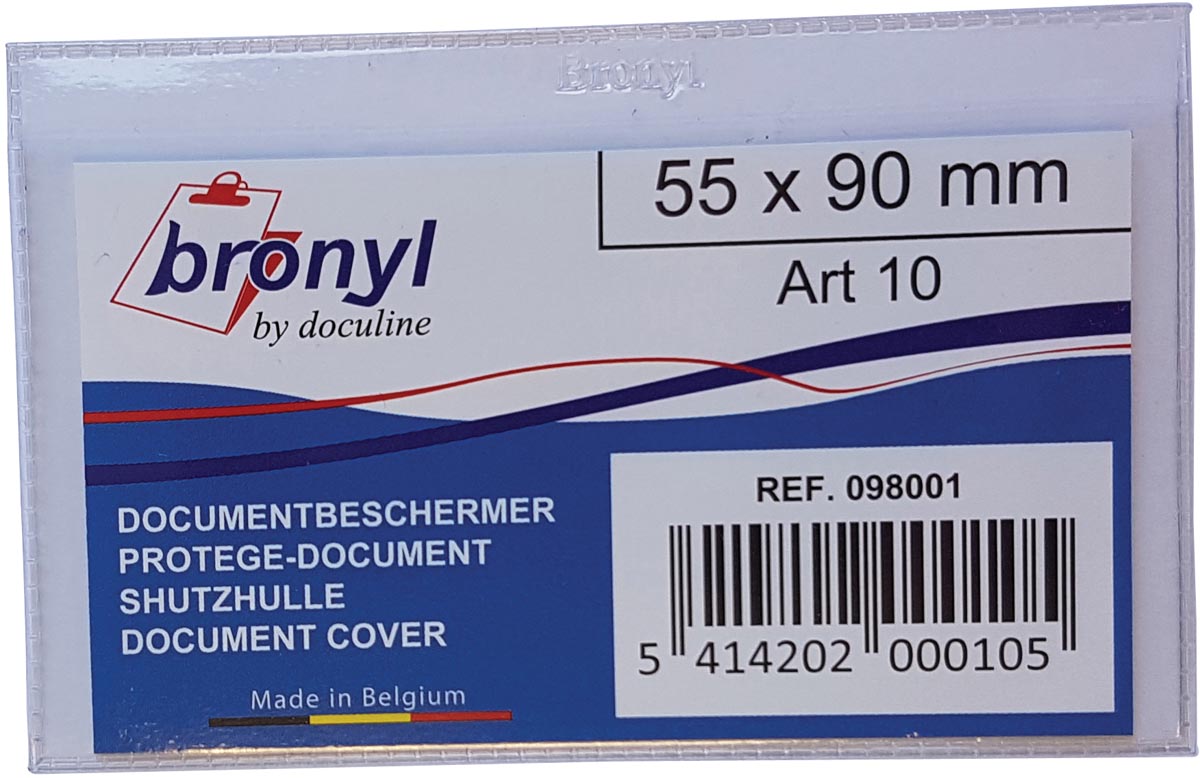 Bronyl U-mapje uit transparante PVC van 140 micron, ft kredietkaart Bronyl U-mapje uit transparante PVC van 140 micron, ft kredietkaart