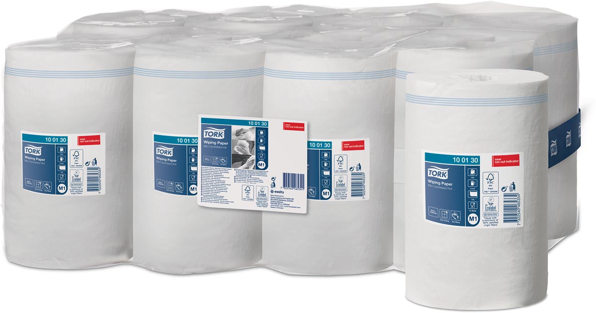 Tork poetspapier Mini Centerfeed, 1-laags, systeem M1, pak van 11 rollen afbeelding