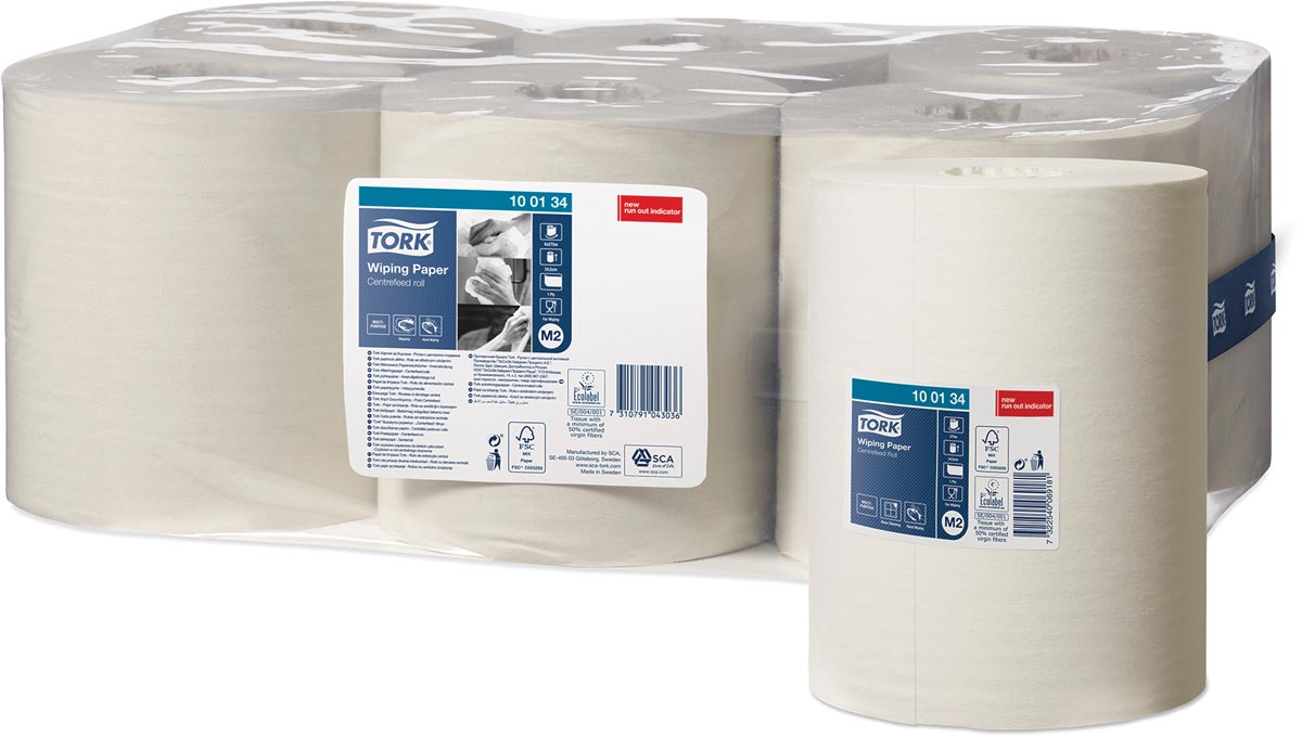 Tork poetspapier Centerfeed, 1-laags, systeem M2, pak van 6 rollen Tork poetspapier Centerfeed, 1-laags, systeem M2, pak van 6 rollen