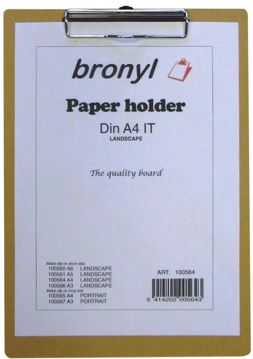 Klemplaat voor ft A4 (23 x 33 cm)
